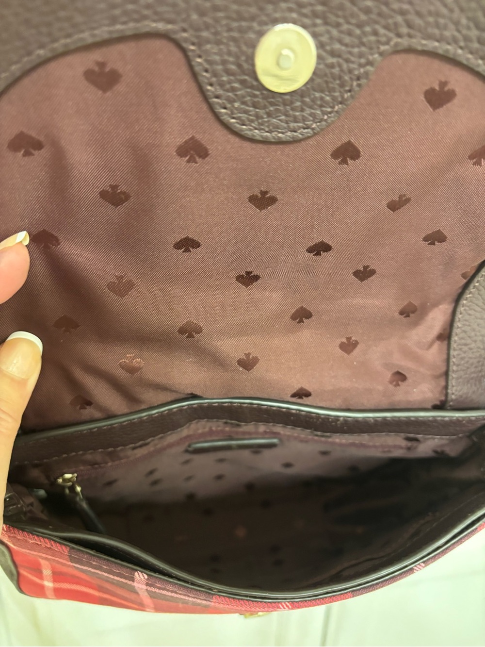 Kate spade Leila flap plaid crossbody/shoulder bag - Like New - Picture 6 of 9